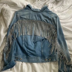 Diamond fringe JCrew jean jacket